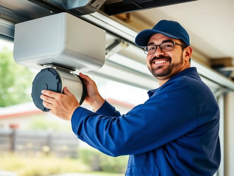 Tampa Garage Doors master technician installing garage door opener